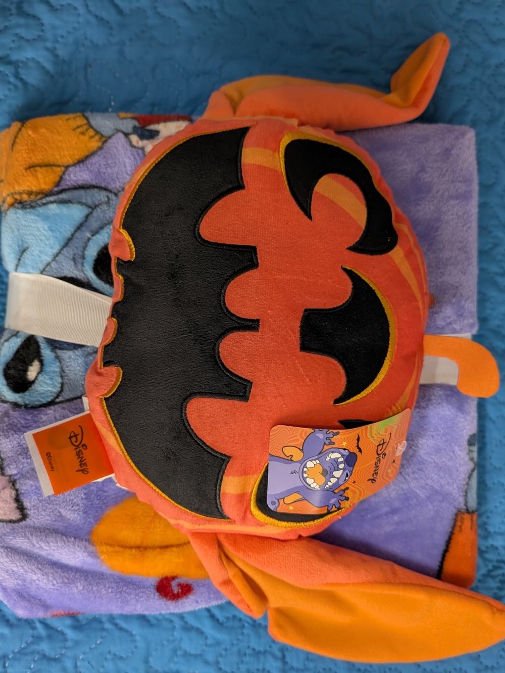 Disney Orange & Black Pumpkin Stitch Plush Backpack